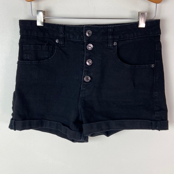 ✨3/$25✨ Dynamite High Waisted Black Jean Shorts - 27 - Picture 1 of 8
